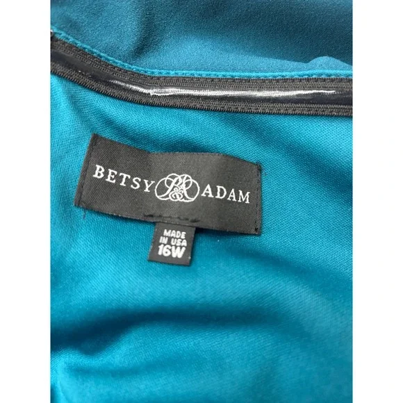 Betsy & Adam Womens Azure Off Shoulder Ruched Maxi Gown A25252W Teal 16W - Picture 5 of 6